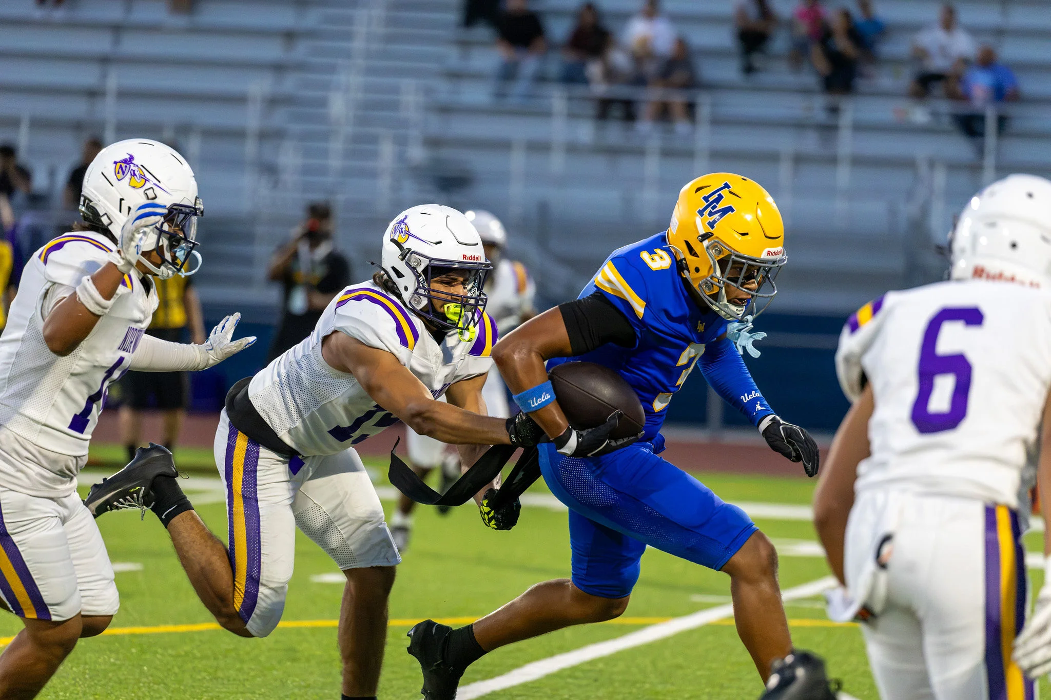 RB trying to break free from the defense